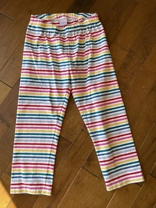 Hanna Andersson Girls Size 12 Rainbow Stripe Cotton Capri  Leggings Pants 150 - Picture 1 of 2