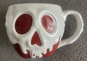 Disney Parks Snow White Evil Queen Poison Apple Skull Mug red & white - Picture 1 of 4