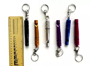 2 PK - 3.5" Aluminum Loud Emergency Survival SOS Whistle Camping Hiking Keychain - Picture 1 of 3