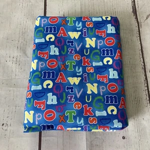 Vintage Giordano Alphabet Blue Decorator Fabric Letters Print Material 103X45” - Picture 1 of 4