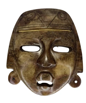 Jabonera Jabonera Piedra Tallada a Mano Máscara Latinoamericana Escultura Recuerdo Foto 1 de 4