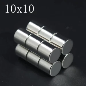 5pcs 10x10mm Super Powerful Strong Round Neodymium Disc Magnets N35 Rare Earth++ - Picture 1 of 1