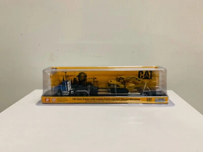 Semi Tractor Lowboy Trailer Cat DieCast Machines 1/87 By DieCast Masters 84415 - Image 1 of 4