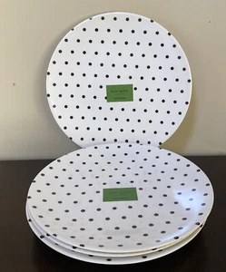 New! Set of 4 Kate Spade Salad Plate Melamine 'Raise A Glass' Polka Dot - Picture 1 of 3