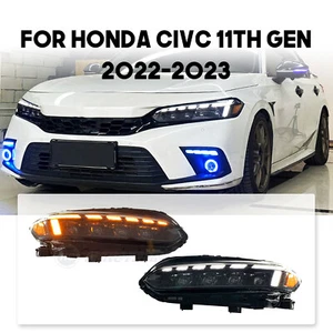 HC LED Headlights For11th Gen Honda Civc 2022-2023 Sequential with Animation DRL - Picture 1 of 14