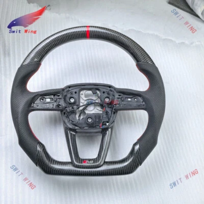 Carbon Fiber Steering wheel Frame+Cover For Audi Q5 Q7 Q8 Q3 Q2 2016-2024 - Image 1 of 4