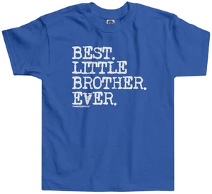 Threadrock Boys Best Little Brother Ever Toddler T-shirt Baby Bro Slogan - Picture 1 of 8
