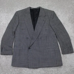 Jhane Barnes Sports Jacket Mens 42R Black White Enrico Fratelli 100% Wool Blazer - Picture 1 of 16