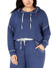 Alfani Women's Plus Size Brushed Hacci Knit Hoodie (2X, Industrial Blue)