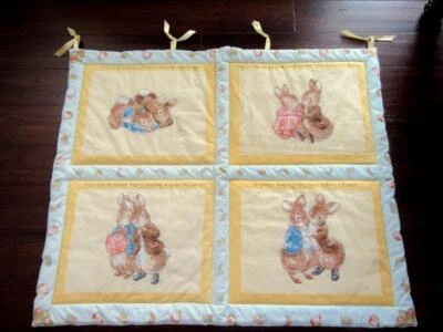 New Beatrix Potter PETER RABBIT & FRIENDS Wall Hanging Baby Crib Quilt Comforter - Image 1 of 4