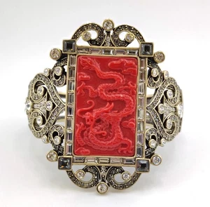 Heidi Daus Drache Exotiquez Chinoiserie Kristall Strass geschnitzt Armreif - Bild 1 von 4