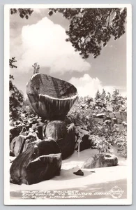 RPPC Balanced Boulder June Lake CA Postcard – Glacial Landmark - Picture 1 of 3