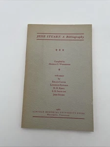 Jesse Stuart: A Bibliography By Hensley C. Woodbridge / 1960 *SIGNED* Stuart - Imagen 1 de 7