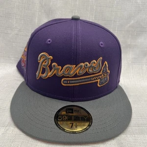 New Era Atlanta Braves 59FIFTY Fitted Hat Cap 30th Year Side Patch 7 1/8 - Picture 1 of 6