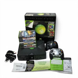 Original XBOX Microsoft CONSOLE & BOX W/CORDS Controller Tested WORKS + GAMES  - Picture 1 of 23