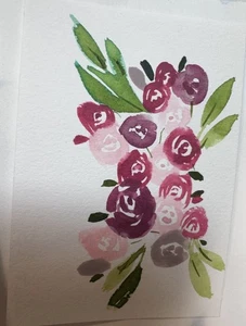 ACEO Original  Art watercolor and ink  Card Abstract Art , Fashion Watercolor - Picture 1 of 1