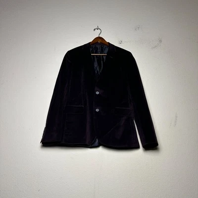 KOAJ Glam Blazer Abrigo Chaqueta Hombres L Terciopelo Formal Pana Rojo Oscuro Preparación Foto 1 de 4