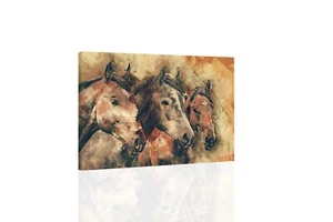 Horses Sketch - CANVAS OR PRINT WALL ART - Picture 1 of 2