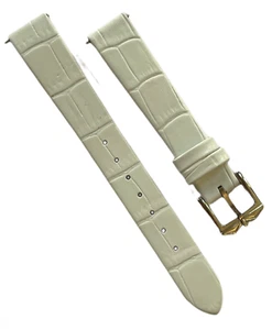 ROTARY - BRACELET - BUCKLE - GENUINE LEATHER - WHITE - 15MM - Picture 1 of 2