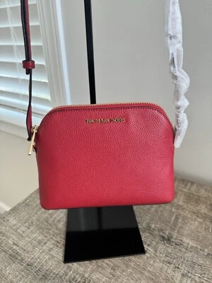 Bolso Bandolera Michael Kors Adele Dome Cuero Rojo Escarlata Nuevo con Etiquetas Precio de venta sugerido por el fabricante: $248 Foto 1 de 4