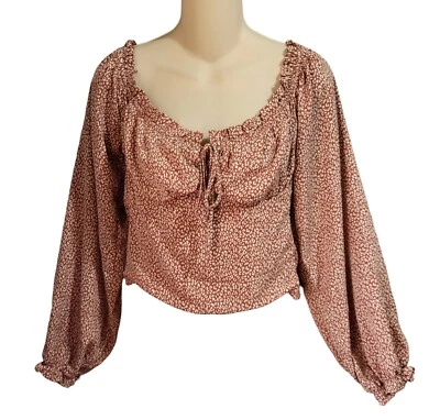 Blush J Top Tamanho G Cropped Milkmaid Babydoll Coquette Smocked Boho Camponesa Y2K - Imagem 1 de 4