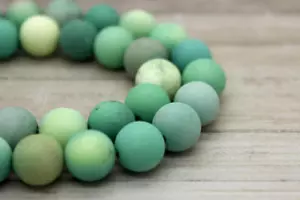 Sfera rotonda agata opale verde opaco sfere pietre preziose naturali perline RN05 - Foto 1 di 4