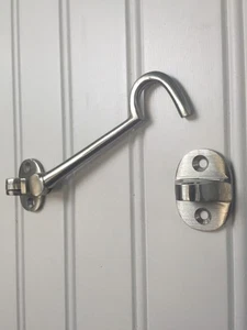 * Paquete de 2* ganchos y pestillos de cabina níquel satinado de alta calidad de 5,5" - Imagen 1 de 4