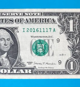 2016 November 17 : I 20161117 A $1 One Dollar Bill BIRTHDAY Note - Picture 1 of 3