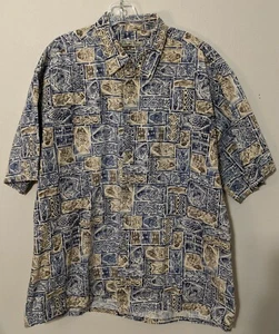 Vtg BOHO Hawaiian Batik Bay Men's XL Tropical Button Up Korea Casual Cotton SS - Picture 1 of 9