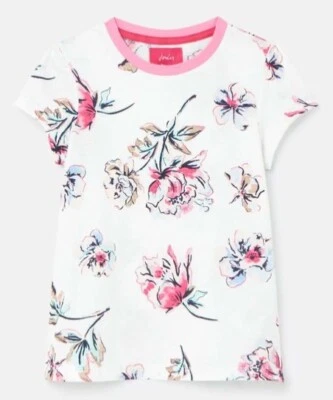 JOULES цветочный S/S рубашка новый с Ярлыками девочек 4y - Изображение 1 из 3