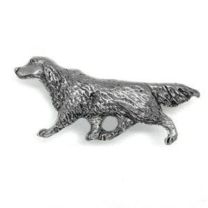 SETTER ROJO IRLANDÉS INGLÉS PIN DE PELTRE INSIGNIA BROCHE SOLAPA CAJA DE REGALO CUMPLEAÑOS NAVIDAD - Imagen 1 de 4