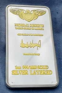 Fort Knox Silber Goldbarren Donald Trump signiert 2024 MAGA US Präsident Old Eagle - Bild 1 von 5