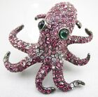SKURRILE KENNETH JAY LANE OMBRE ROSA PAVE STRASS DIMENSIONALE OCTOPUS PIN