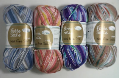 400 gr Sockenwolle Flotte Socke Wool Free Socks, je eine Farbe im Set, 4fach - Bild 1 von 2
