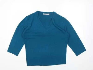 M&Co Womens Blue V-Neck Acrylic Blend Jumper Size XL - Picture 1 of 12