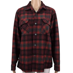 1960's Pendleton Board Shirt Women's M Plaid Made in USA 100% Virgin Wool Vtg - Picture 1 of 10