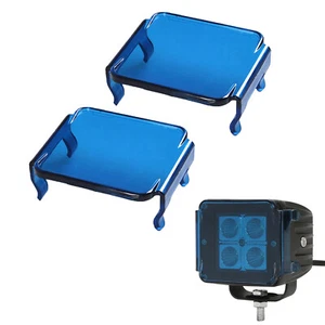 2pcs Blue Lens Cover For 3x3" inch 12W 24W LED Work Light Cube Pods Car Trucks - Picture 1 of 9