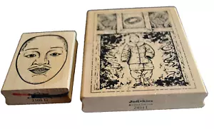 2 Judi Kins Stempel - Asiatische Collage 2494 I & männliches Gesicht/Kopf 2160 G - Bild 1 von 2