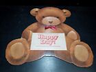 Vintage Hallmark Teddy Bear Wall Plaque for Toddler Childs Room 1985 Happy Day!