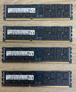Hynix 64gb(16GB X 4)HMT42GR7AFR4C-RD - PC3-14900R 2Rx4 DDR3-1866MHz ECC REG RAM - Picture 1 of 1