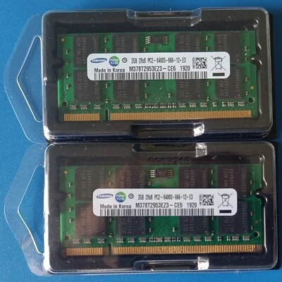 Samsung 4GB 2x 2GB DDR2 800MHz PC2-6400S SODIMM Laptop PC PORTATILE Memoria RAM - Immagine 1 di 4