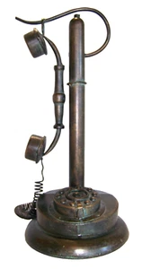 Replica of Old Candlestick Telephone Home Decor Metal 14" Tall Metal - Picture 1 of 7