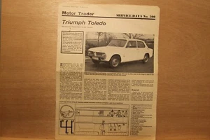 Original TRIUMPH TOLEDO (1971) Motor Trader Service Data No. 500 - Picture 1 of 1