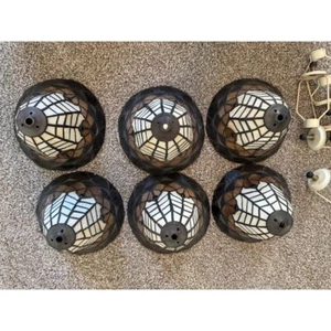 Vintage Set of 6 Lamp Shades Multicolor Stained Glass Artsy - Picture 1 of 11
