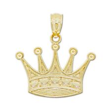 Charm America - Gold Crown Charm - 10 Karat Solid Gold with Optional Gold Chain!