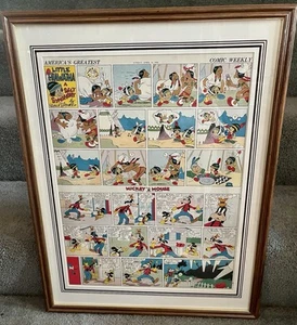 Original 1941 Disney Colored Final Comic Strip Press Proof WWII Mickey, Goofy - Picture 1 of 13