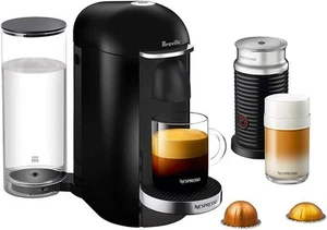 Nespresso VertuoPlus Coffee Espresso Machine Bundle Milk Frother Breville, Black - Picture 1 of 1
