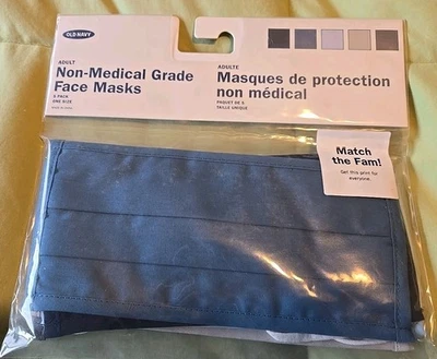 NEW Old Navy ADULT Face Mask  2 Packs of 5 Unisex One Size 100% Cotton Washable - Image 1 of 4