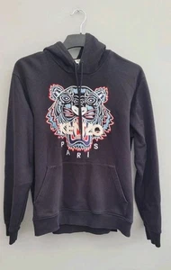 Kenzo Paris Tiger Embroidered Black Hoodie Mens Size Large - Picture 1 of 5