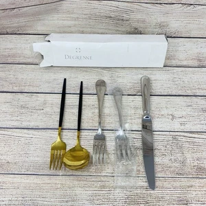 DEGRENNE La Manufacture Francia Juego de 6 cubiertos Cuchillo Tenedor Cuchara - Imagen 1 de 6